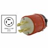 Ac Works NEMA L17-30P 3-Phase 30A 600V 4-Prong Locking Male Plug with UL, C-UL Approval in Orange ASL1730P